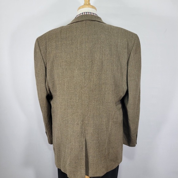 Eddie Bauer Men's Sport Coat Blazer Three Button‎ Brown Herringbone Wool 46L - Picture 13 of 16